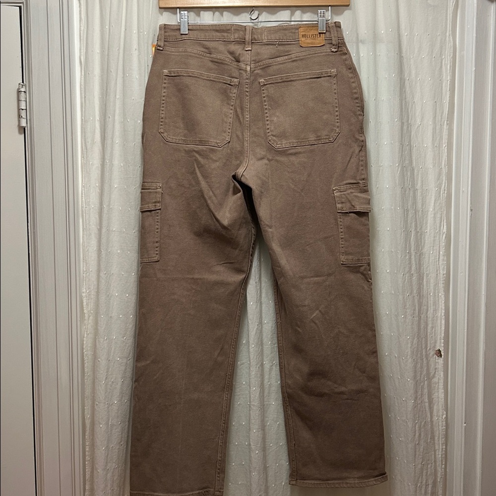 Hollister Ultra High Rise Dad Jeans Women’s 12R W31 Tan Rugged Cargo Utility
